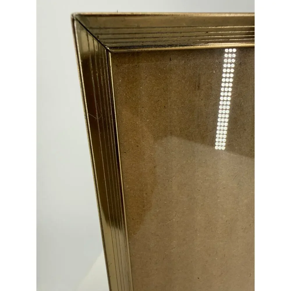 Gold Tone Folding Double Picture Frame 8x10 Hinged Dual Photo Tabletop Display